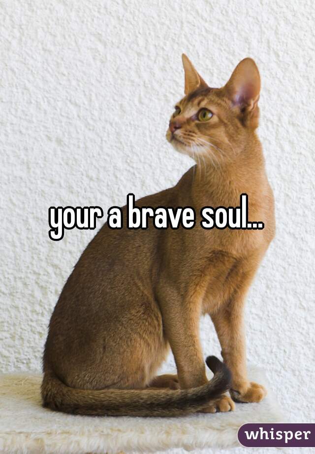 your a brave soul...