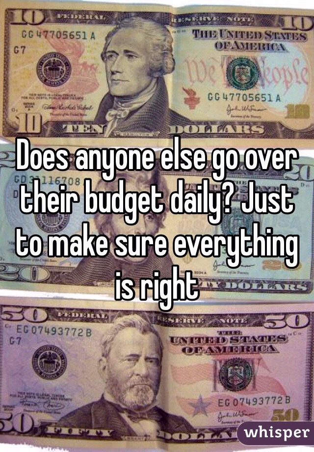 Does anyone else go over their budget daily? Just to make sure everything is right 