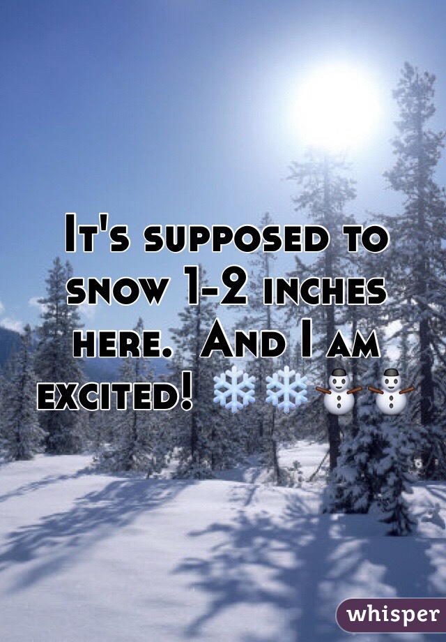 It's supposed to snow 1-2 inches here.  And I am excited! ❄️❄️⛄️⛄️