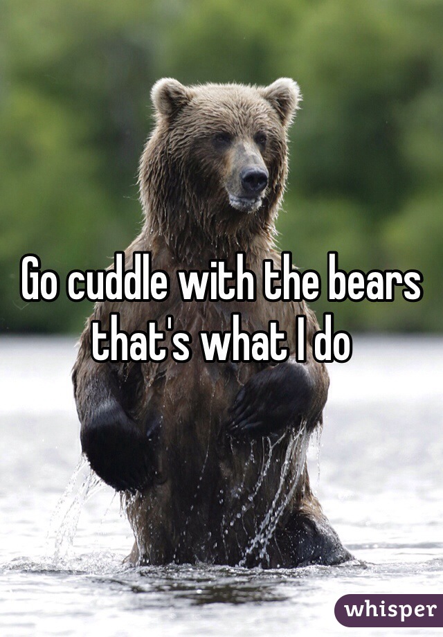 Go cuddle with the bears that's what I do 