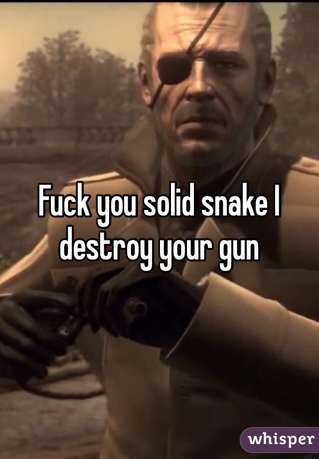 Fuck you solid snake I destroy your gun 