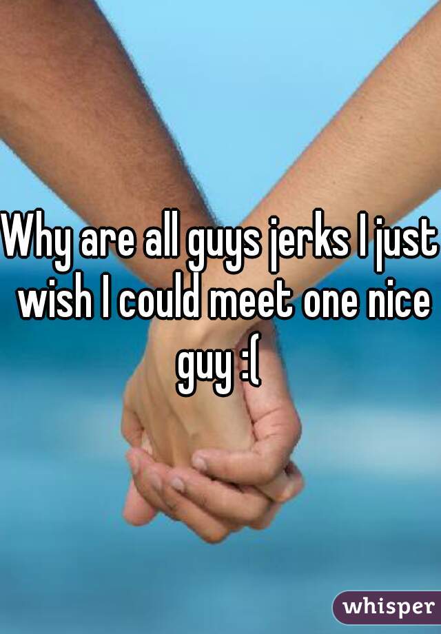 Why are all guys jerks I just wish I could meet one nice guy :( 