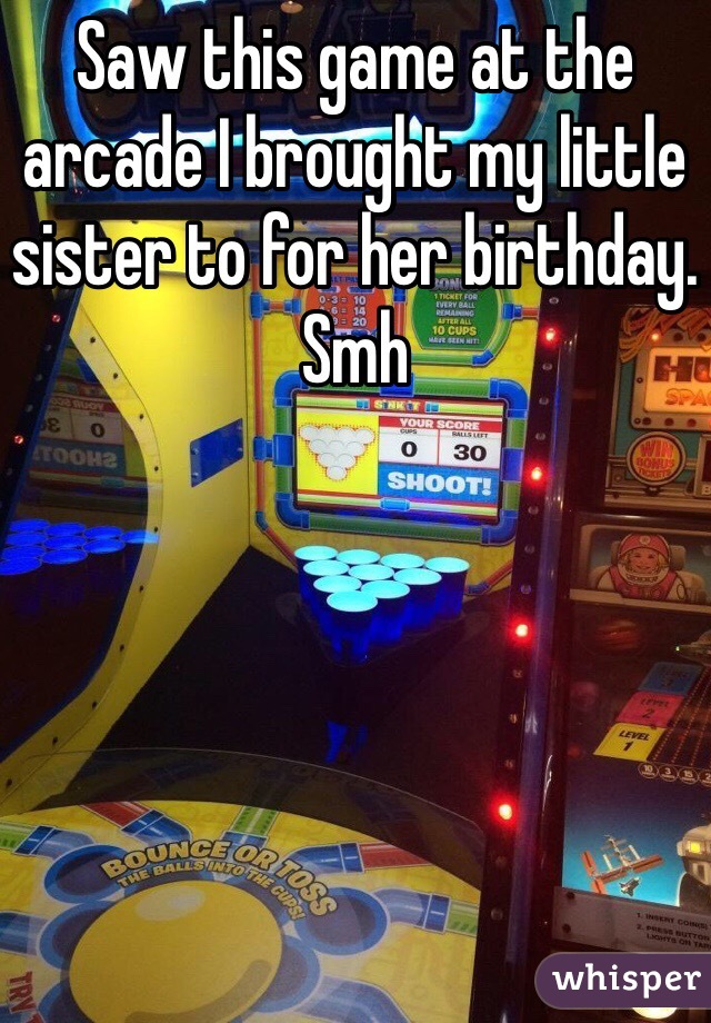 Saw this game at the arcade I brought my little sister to for her birthday. Smh