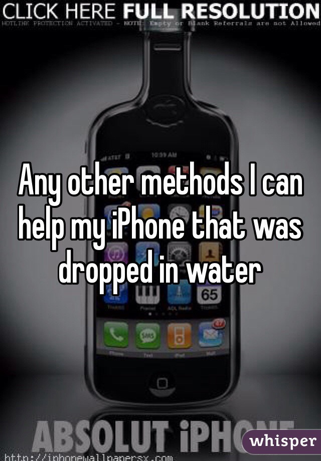 Any other methods I can help my iPhone that was dropped in water