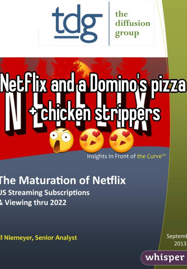 Netflix and a Domino's pizza + chicken strippers 😲😍😍     