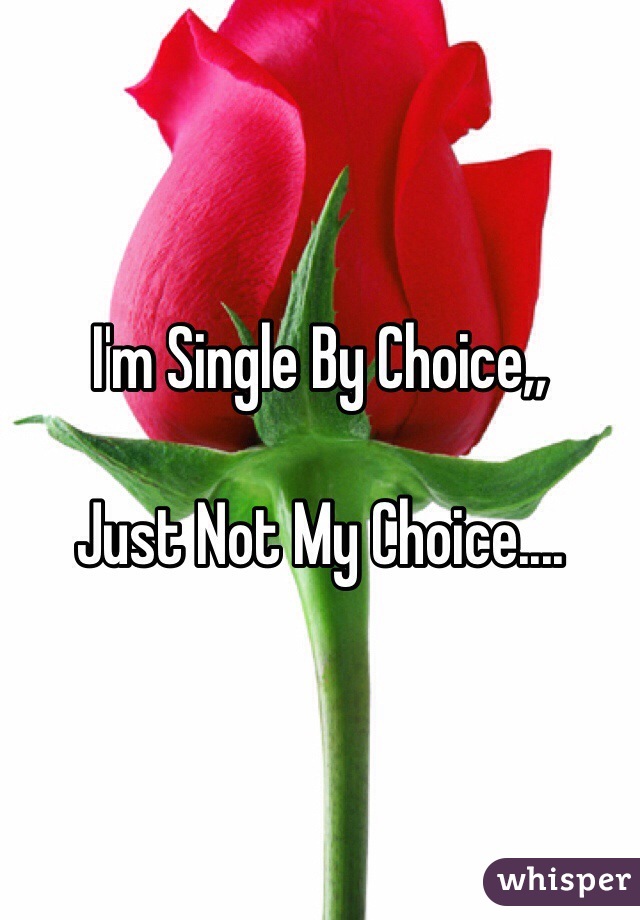 I'm Single By Choice,,

Just Not My Choice....