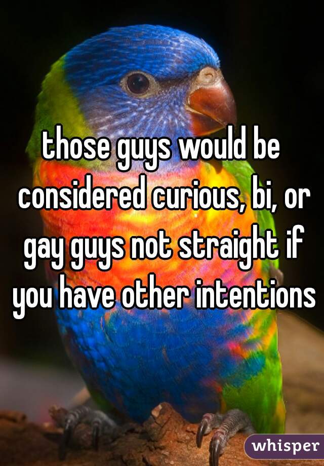 those guys would be considered curious, bi, or gay guys not straight if you have other intentions