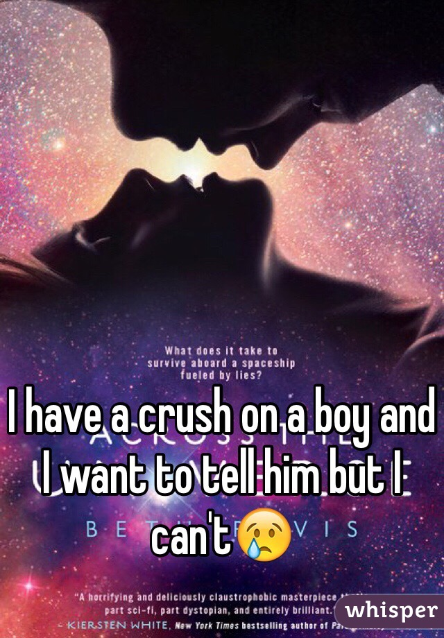 I have a crush on a boy and I want to tell him but I can't😢