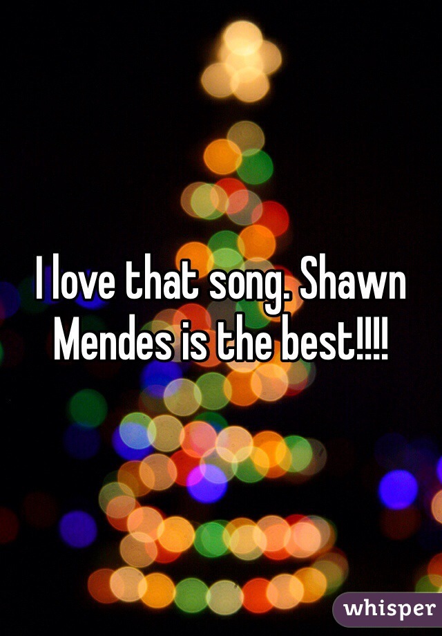 I love that song. Shawn Mendes is the best!!!! 