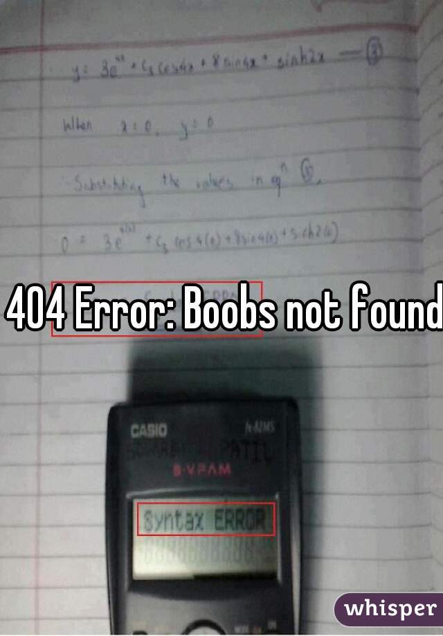 404 Error: Boobs not found