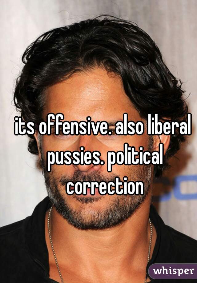 its offensive. also liberal pussies. political correction