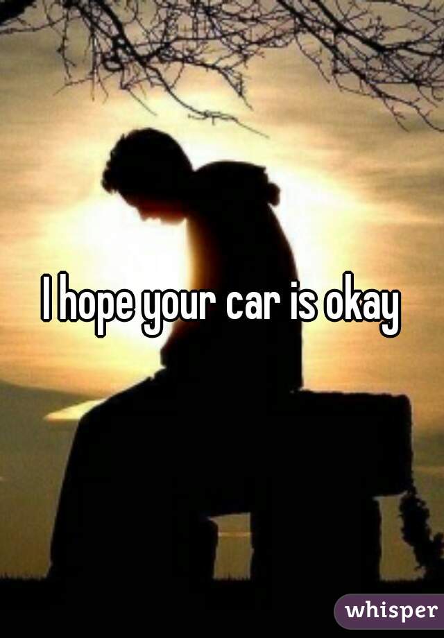 I hope your car is okay