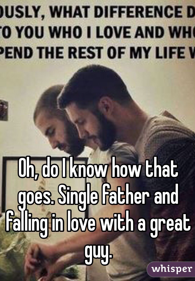 Oh, do I know how that goes. Single father and falling in love with a great guy. 