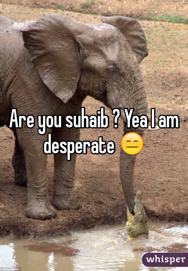 Are you suhaib ? Yea I am desperate 😑