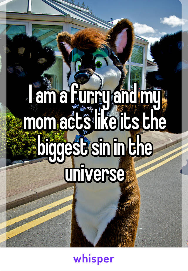 I am a furry and my mom acts like its the biggest sin in the universe