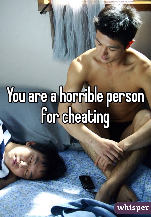 You are a horrible person for cheating 