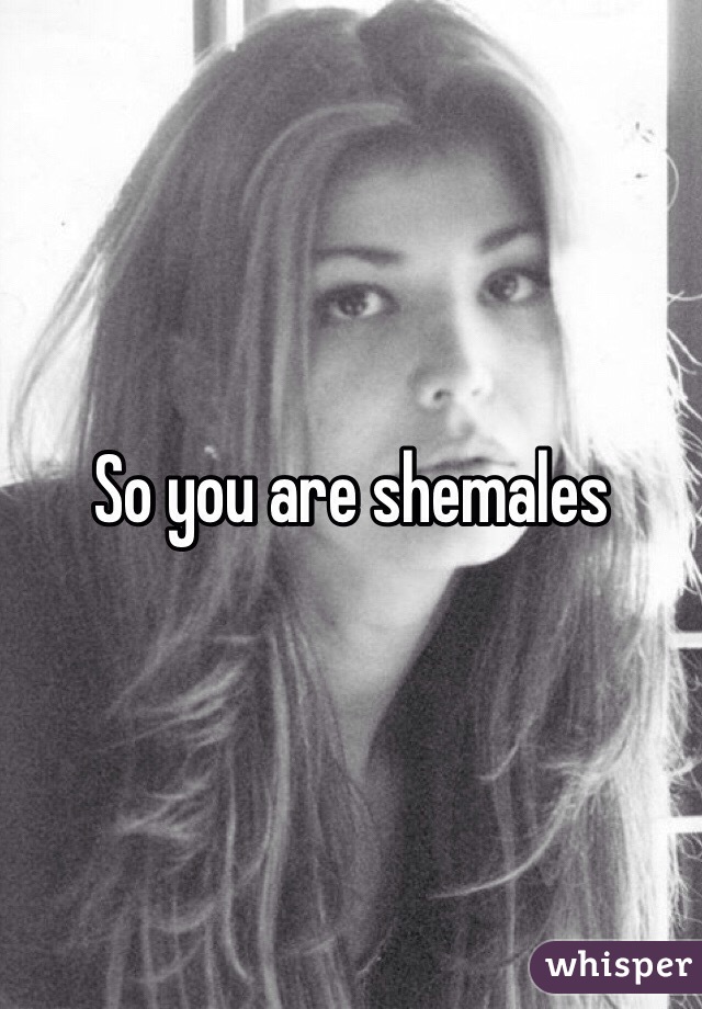 So you are shemales