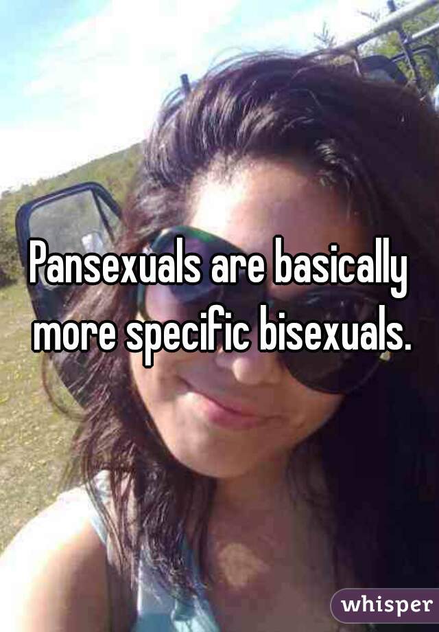 Pansexuals are basically more specific bisexuals.