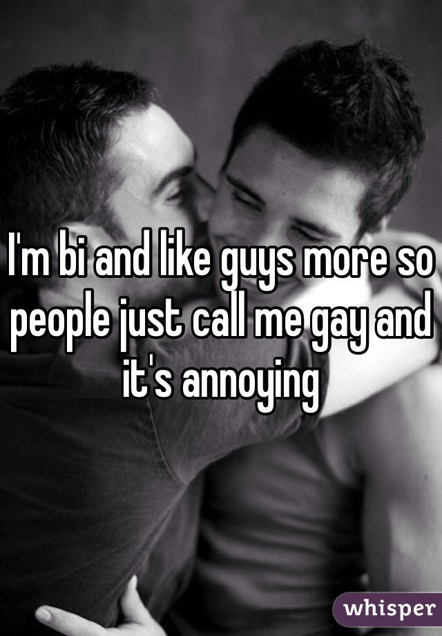 I'm bi and like guys more so people just call me gay and it's annoying