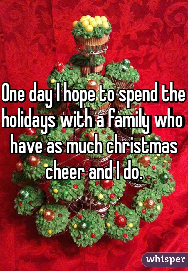 One day I hope to spend the holidays with a family who have as much christmas cheer and I do. 
