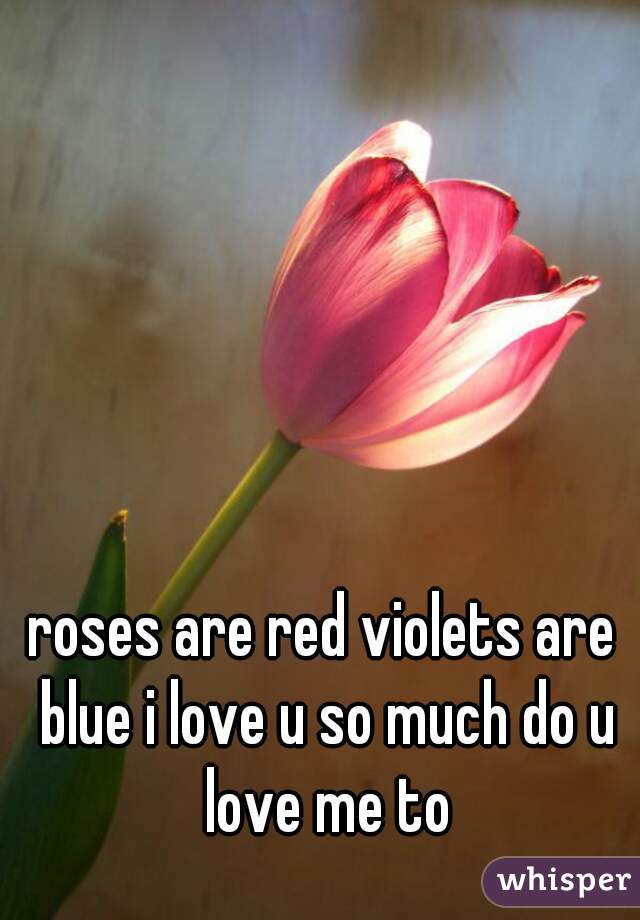 roses are red violets are blue i love u so much do u love me to