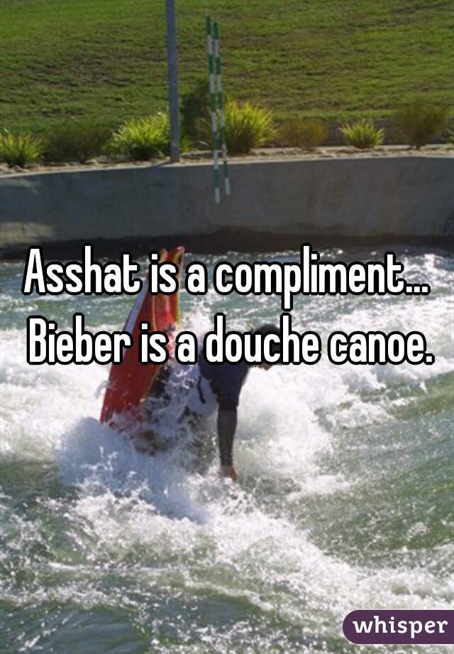 Asshat is a compliment... Bieber is a douche canoe.