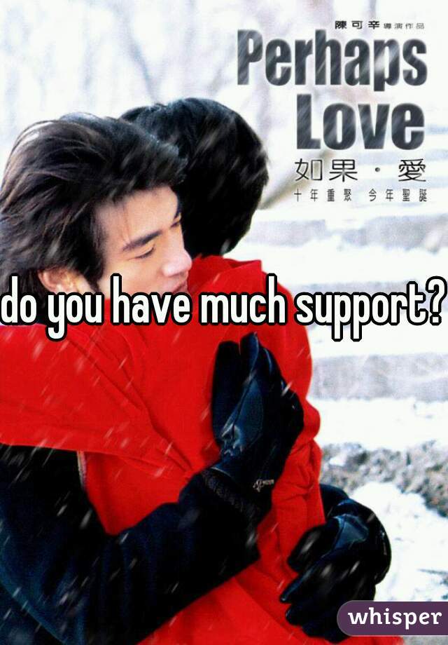 do you have much support?