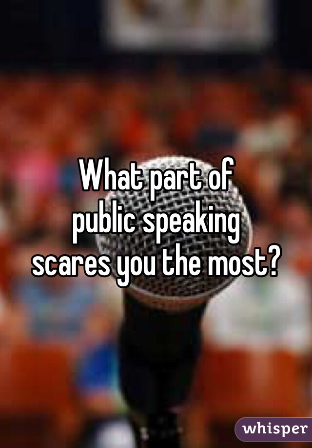 What part of 
public speaking
scares you the most?