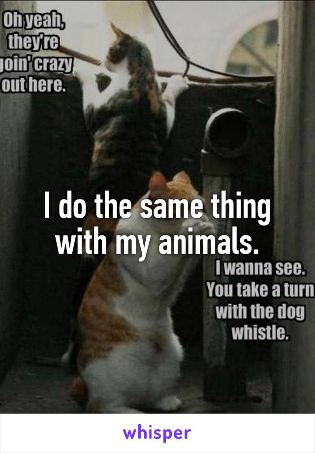 I do the same thing with my animals.