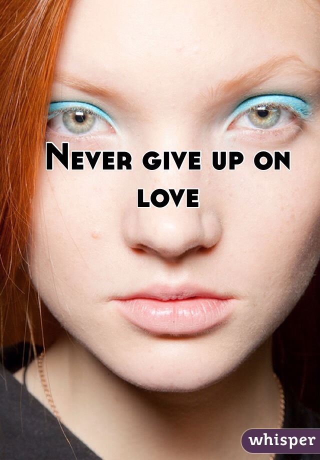 Never give up on love 