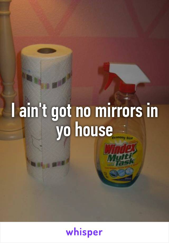 I ain't got no mirrors in yo house