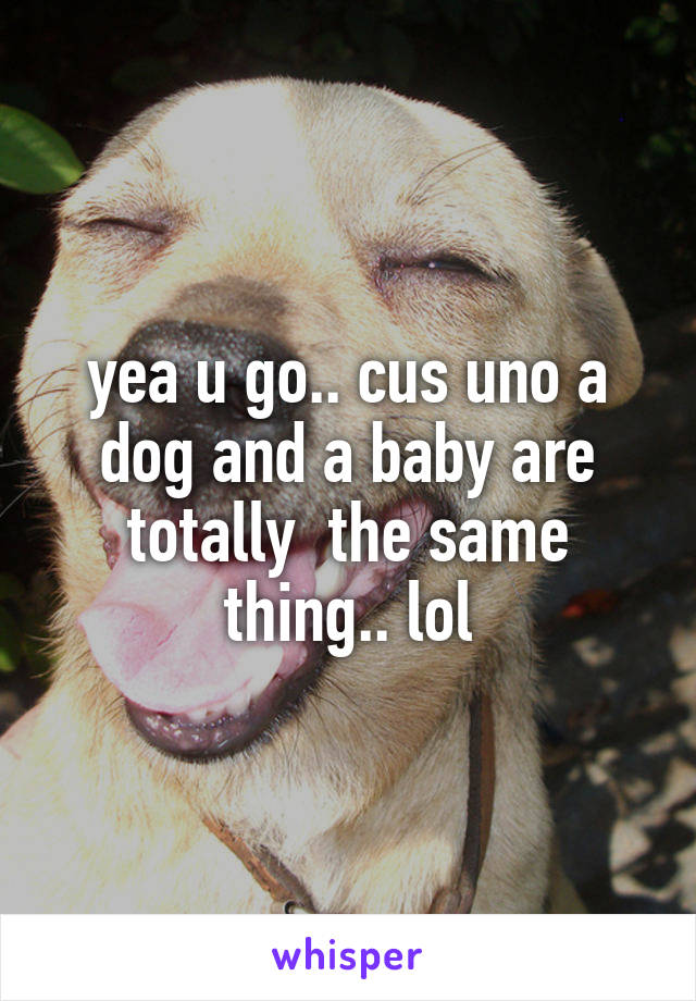 yea u go.. cus uno a dog and a baby are totally  the same thing.. lol