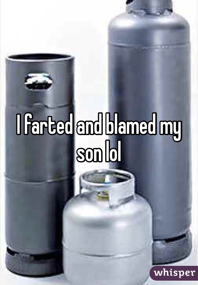 I farted and blamed my son lol