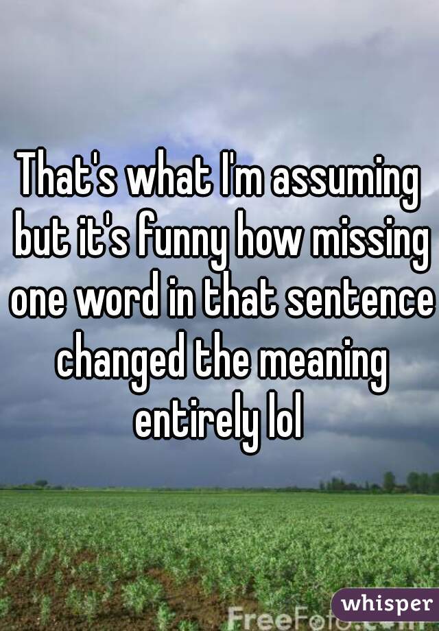 That's what I'm assuming but it's funny how missing one word in that sentence changed the meaning entirely lol 