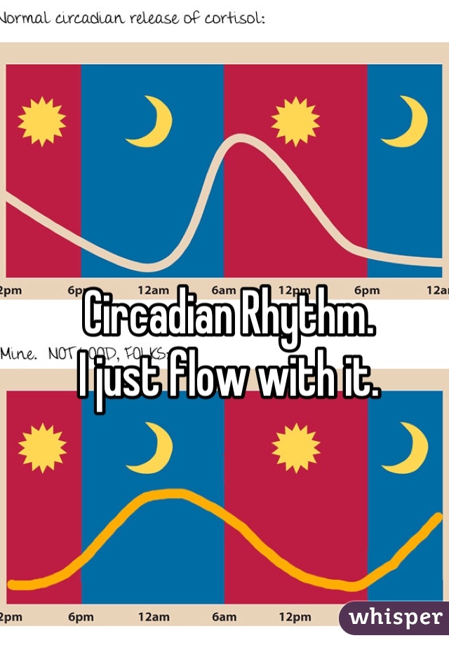 Circadian Rhythm. 
I just flow with it.