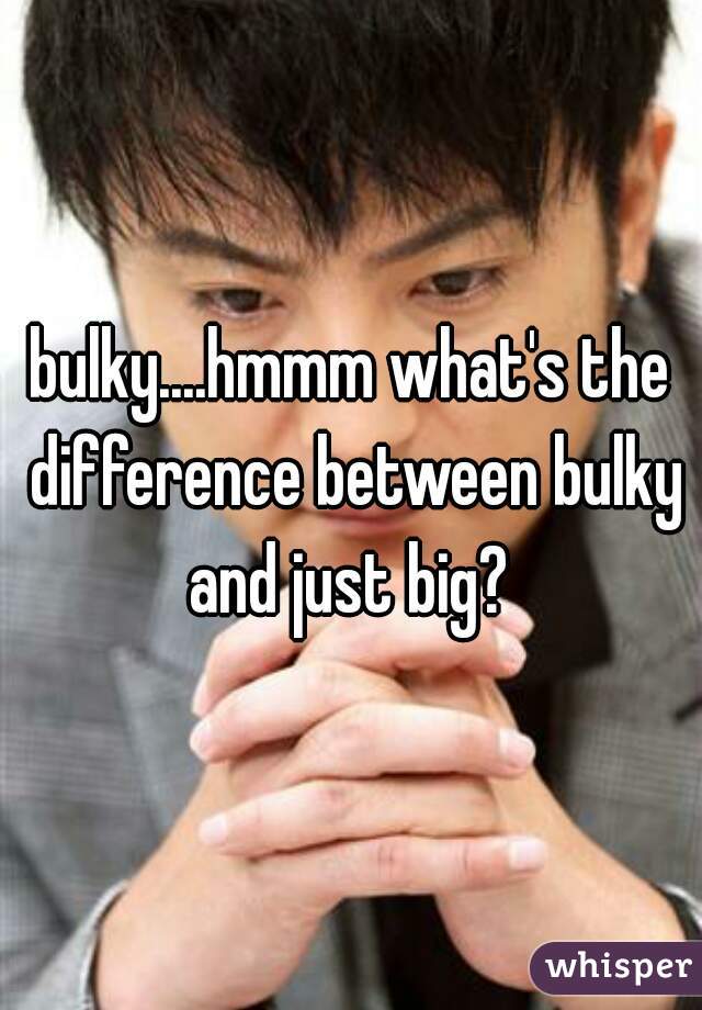 bulky....hmmm what's the difference between bulky and just big? 