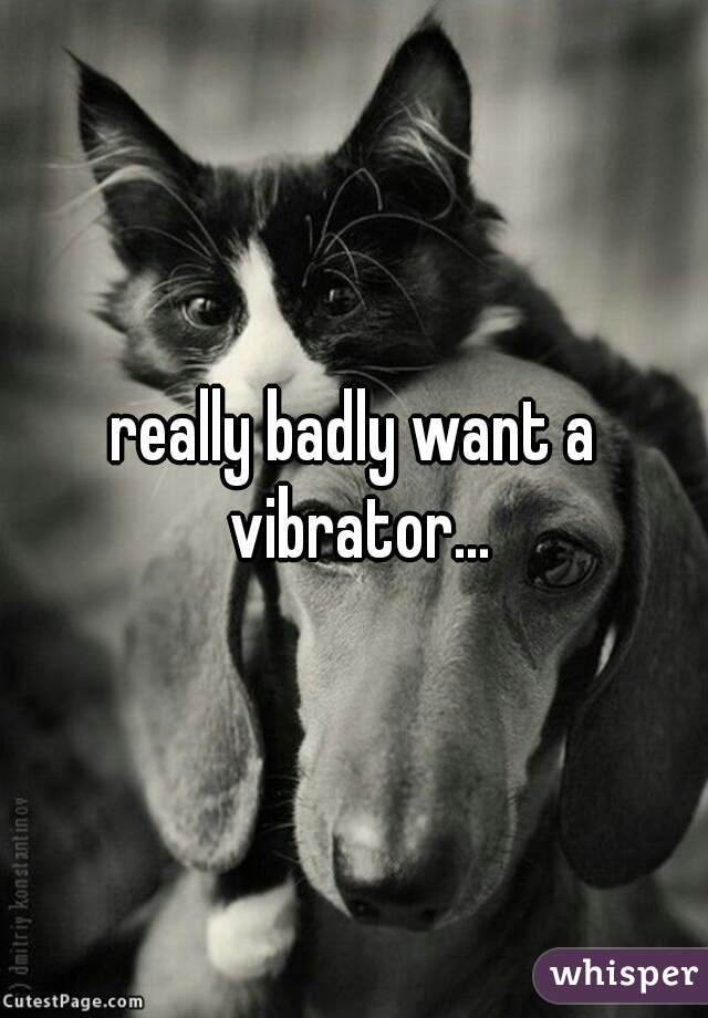 really badly want a vibrator...