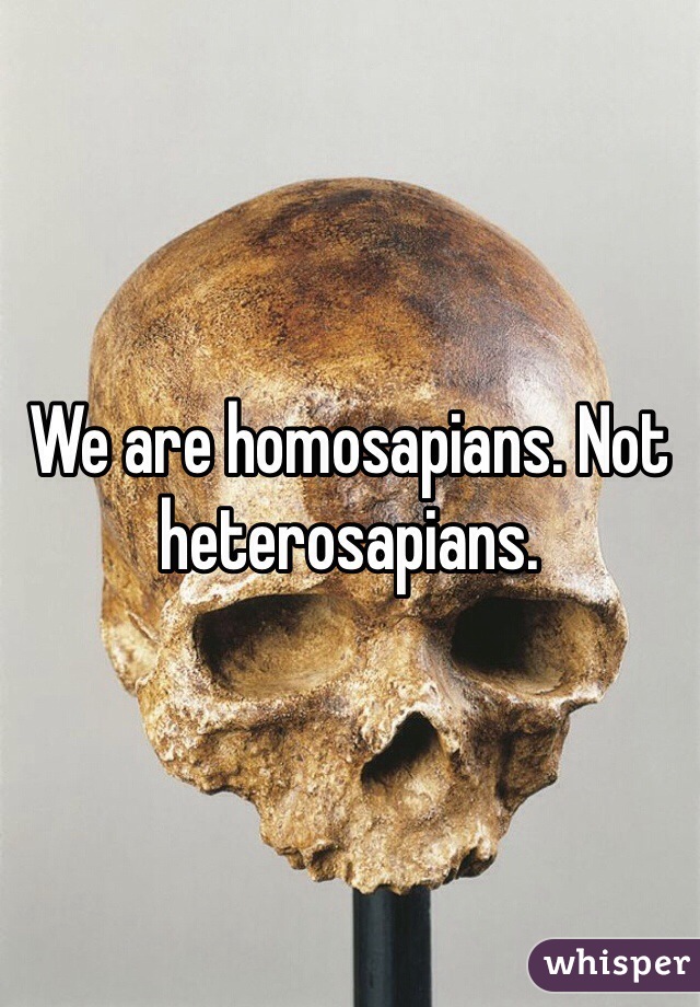 We are homosapians. Not heterosapians.