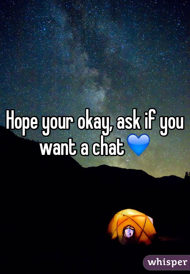 Hope your okay, ask if you want a chat💙