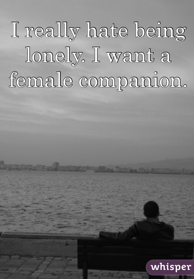 I really hate being lonely. I want a female companion. 