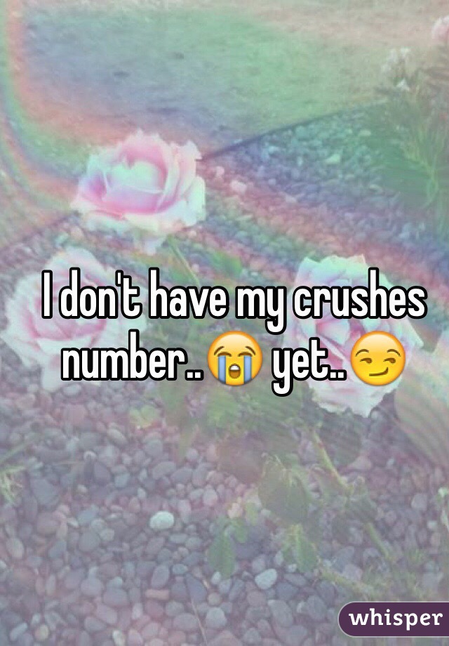 I don't have my crushes number..😭 yet..😏