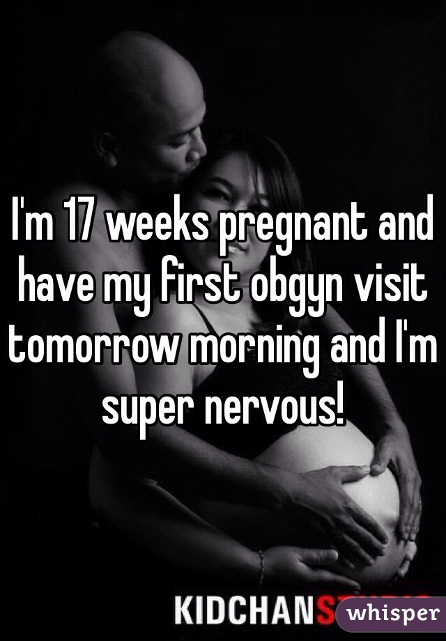 I'm 17 weeks pregnant and have my first obgyn visit tomorrow morning and I'm super nervous!
