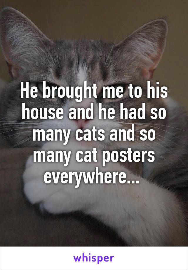 He brought me to his house and he had so many cats and so many cat posters everywhere... 