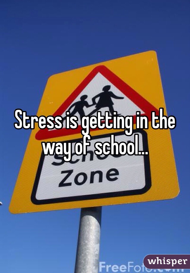 Stress is getting in the way of school... 
