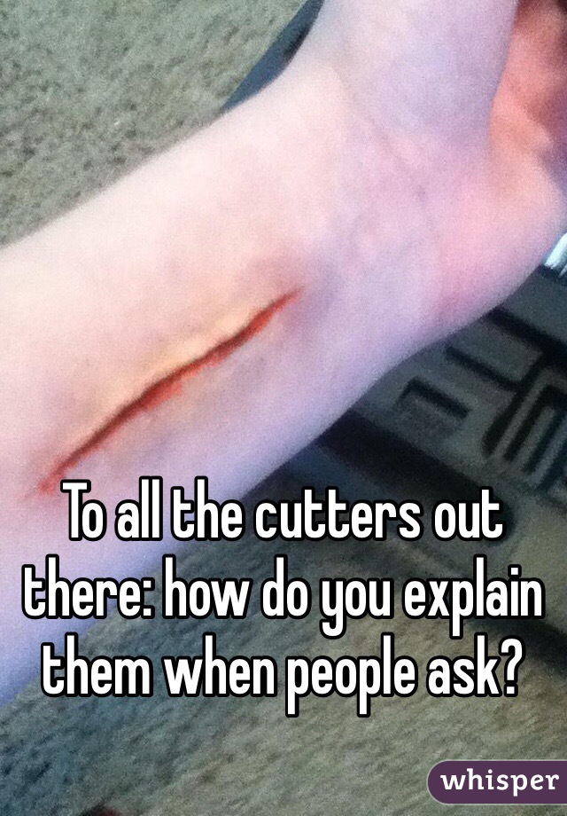 To all the cutters out there: how do you explain them when people ask?
