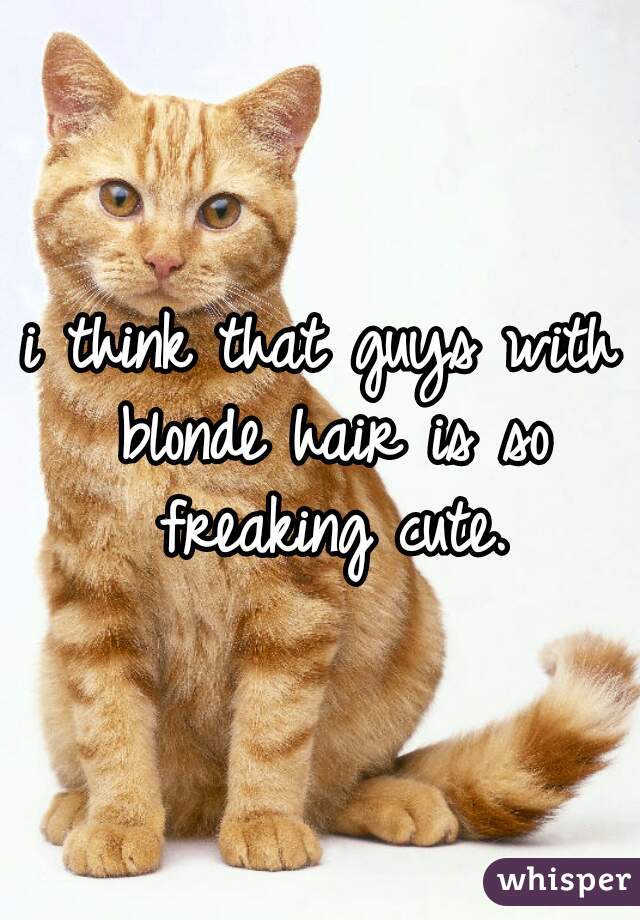 i think that guys with blonde hair is so freaking cute.