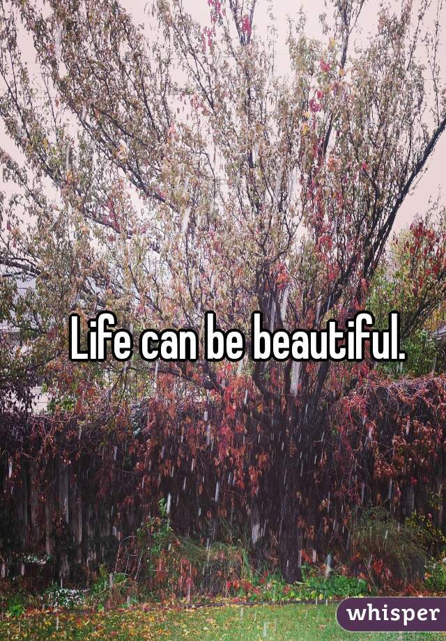 Life can be beautiful. 
