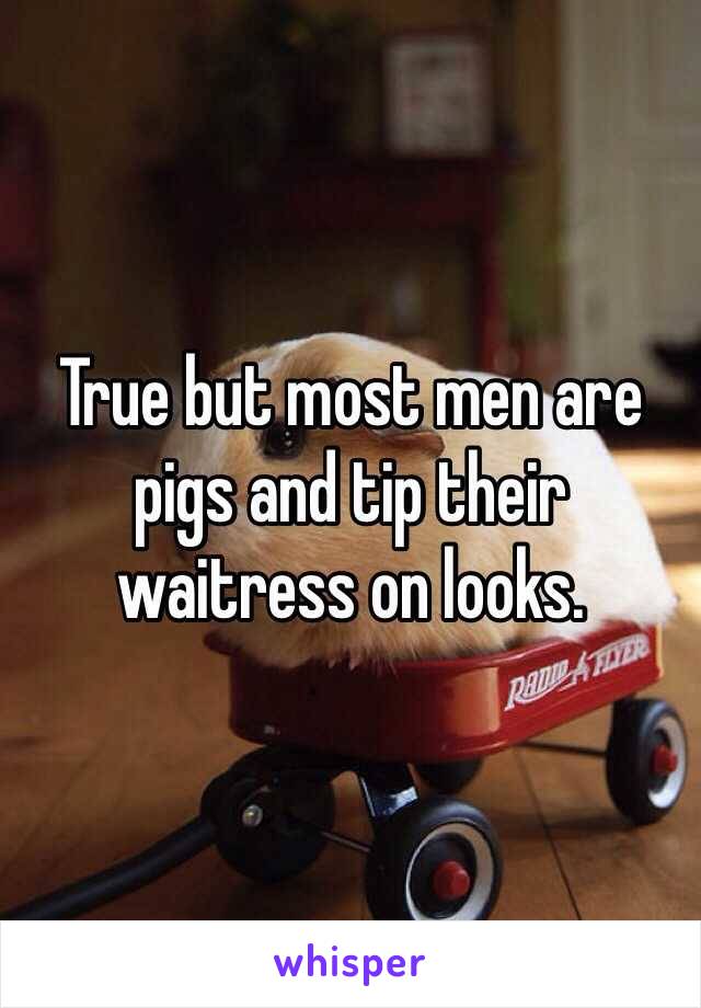 True but most men are pigs and tip their waitress on looks. 