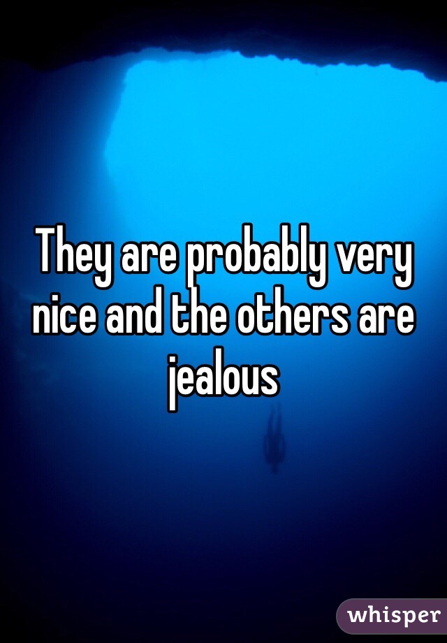 They are probably very nice and the others are jealous 