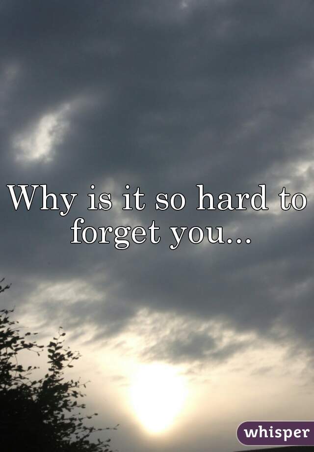 Why is it so hard to forget you...